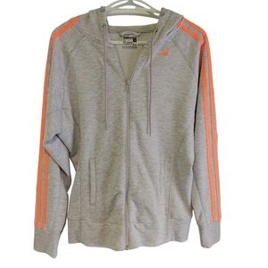 Adidas Grey Zip Hoodie Climalite Size US S
